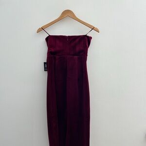 Express Burgundy Strapless Dress